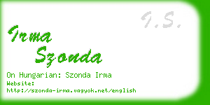 irma szonda business card